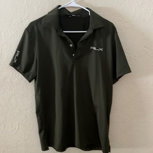 Like new Mens RLX army green Mens polo